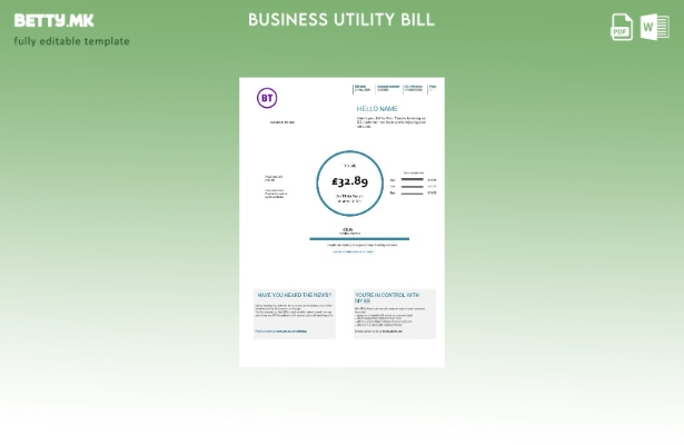 Обединетото Кралство BT телекомуникациска деловна сметка за комунални услуги